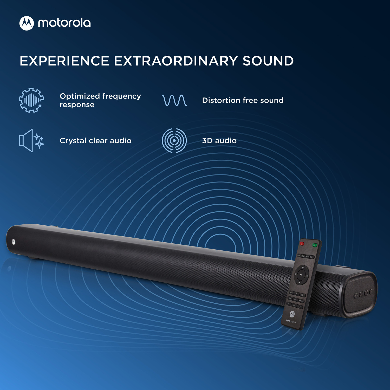 Image of MOTOROLA AmphisoundX with HDMI Arc 100 W Bluetooth Soundbar