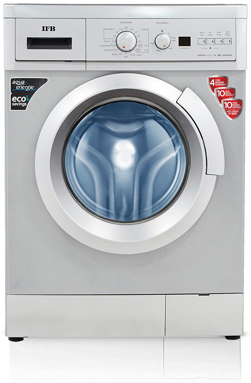 Image of IFB 7 kg Aqua Energie, Self Diagnosis Fully Automatic Front Load Washing Machine with In-built Heater Silver