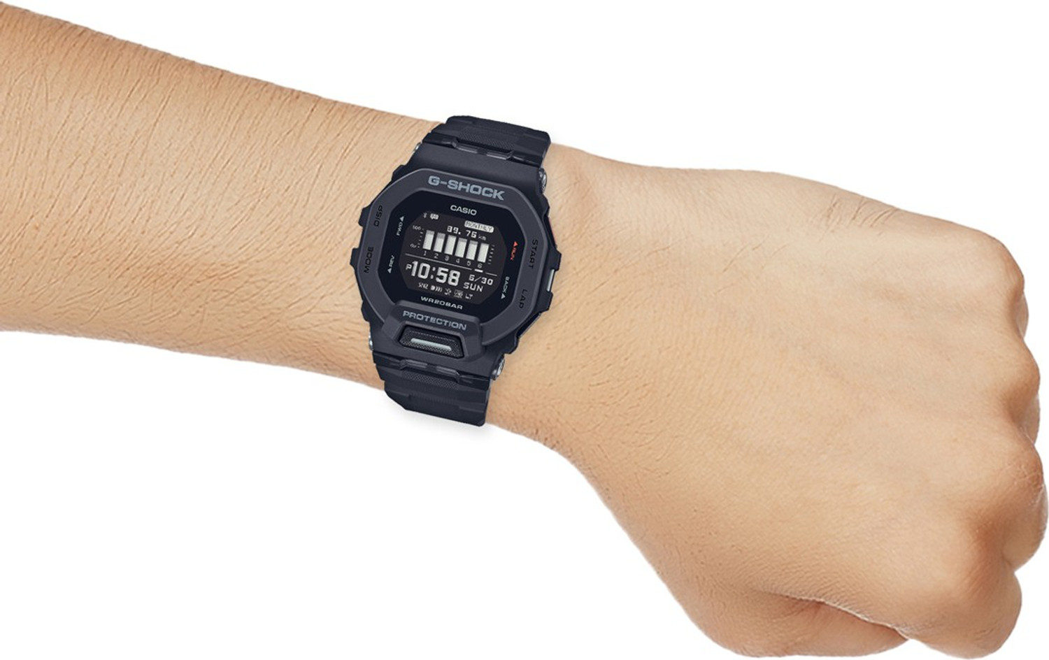 Image of CASIO GBD-200-1DR G-Shock Dial Black Resin Strap Digital Watch - For Men