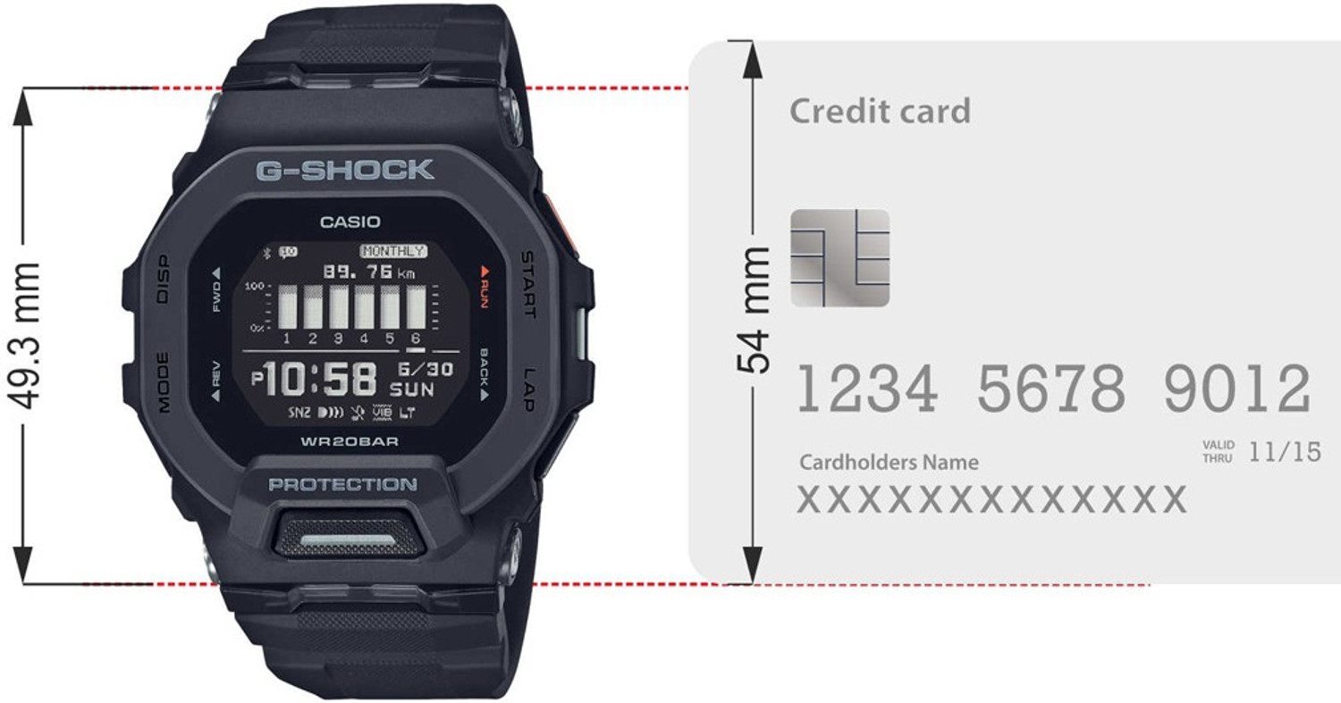 Image of CASIO GBD-200-1DR G-Shock Dial Black Resin Strap Digital Watch - For Men