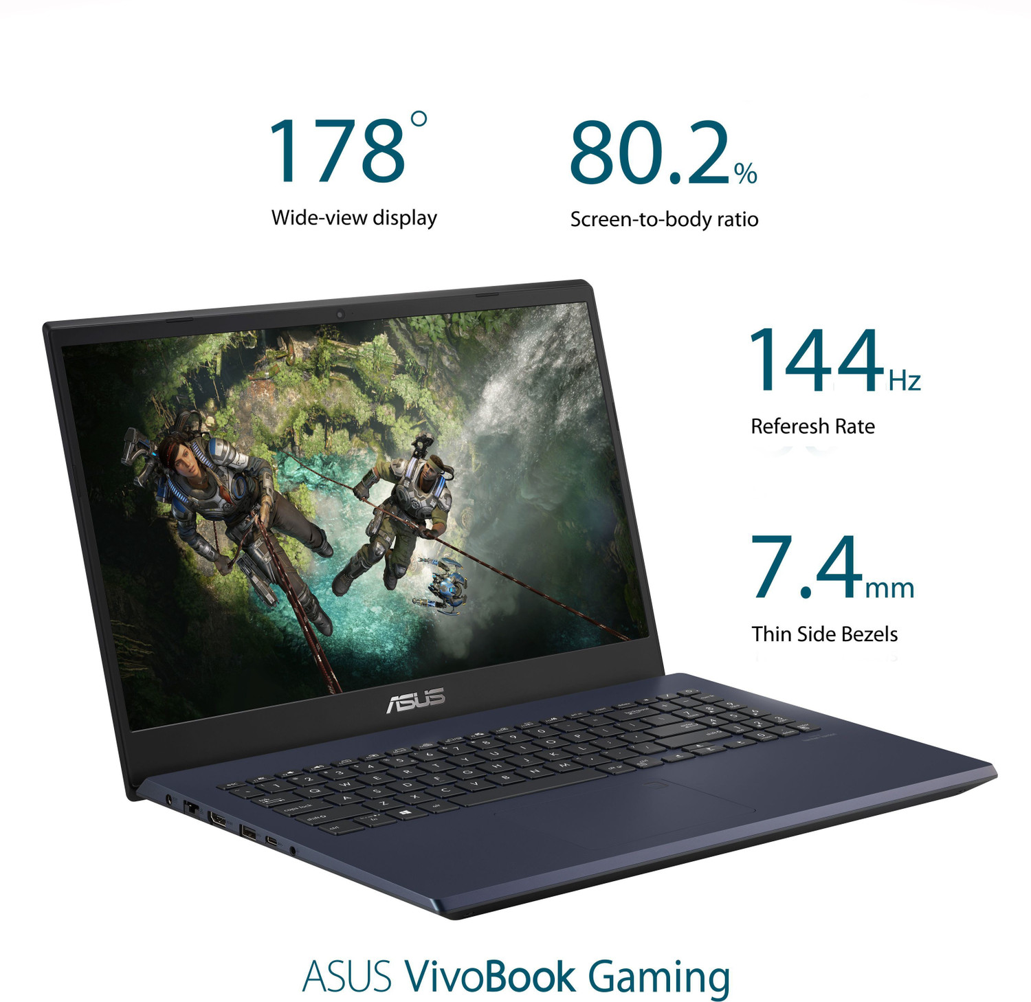 Image of ASUS Vivobook Gaming Intel Core i5 9th Gen 9300H - (8 GB /1 TB HDD /256 GB SSD /Windows 10 Home /4 GB Graphics /NVIDIA GeForce GTX 1650) F571GT-HN1062T Gaming Laptop