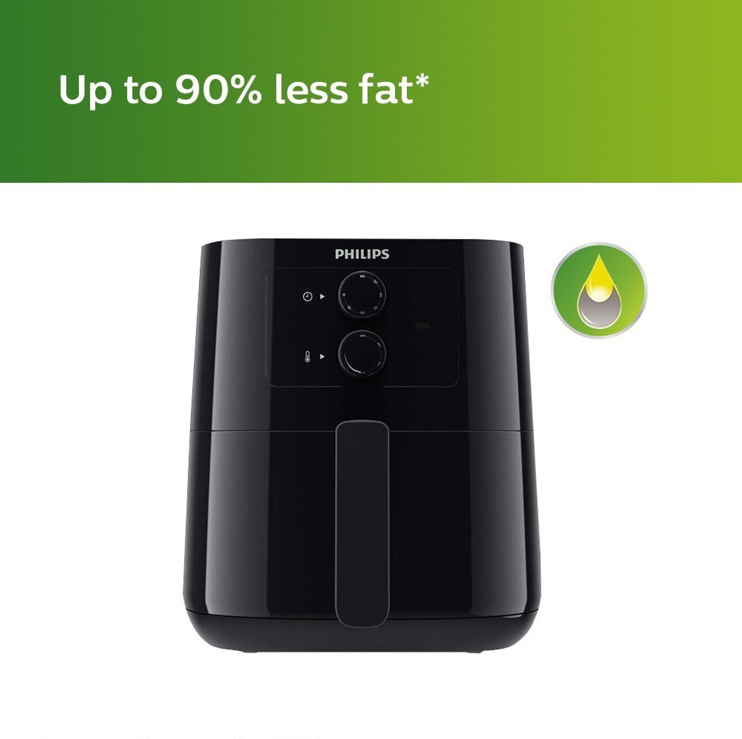 Image of PHILIPS HD9200 /90 uses up to 90% less fat 1400W, with Rapid Air Technology Air Fryer