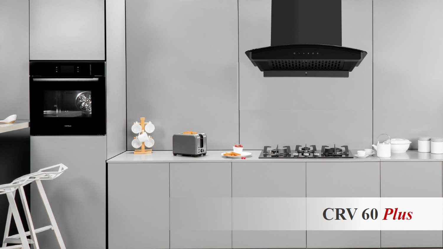 Image of Hafele CRV 60 Plus Auto Clean Wall Mounted Black 1400 CMH Chimney