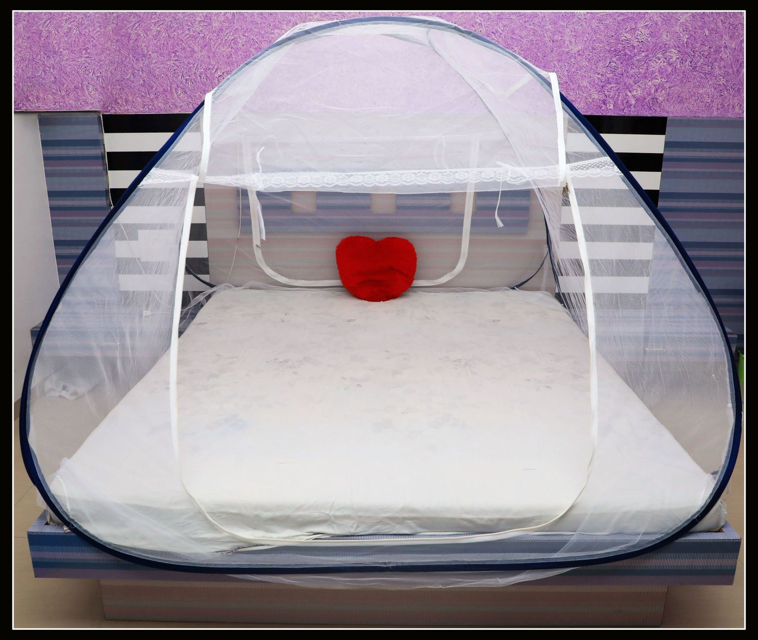 Image of IWS King Size Double Bed Mosquito Net | Foldable, Lightweight and Stylish Machhardani Tent Polyester Washable Adults Mosquito Net