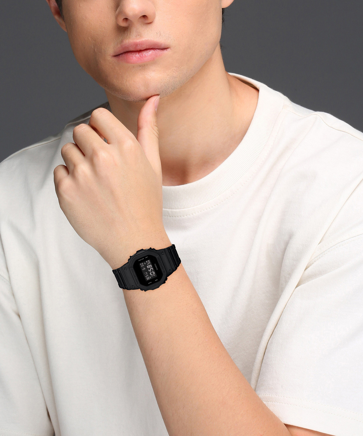 Image of CASIO G-Shock G-SHOCK DW-5600BB-1DR Black Dial Resin Strap Analog Watch - For Men