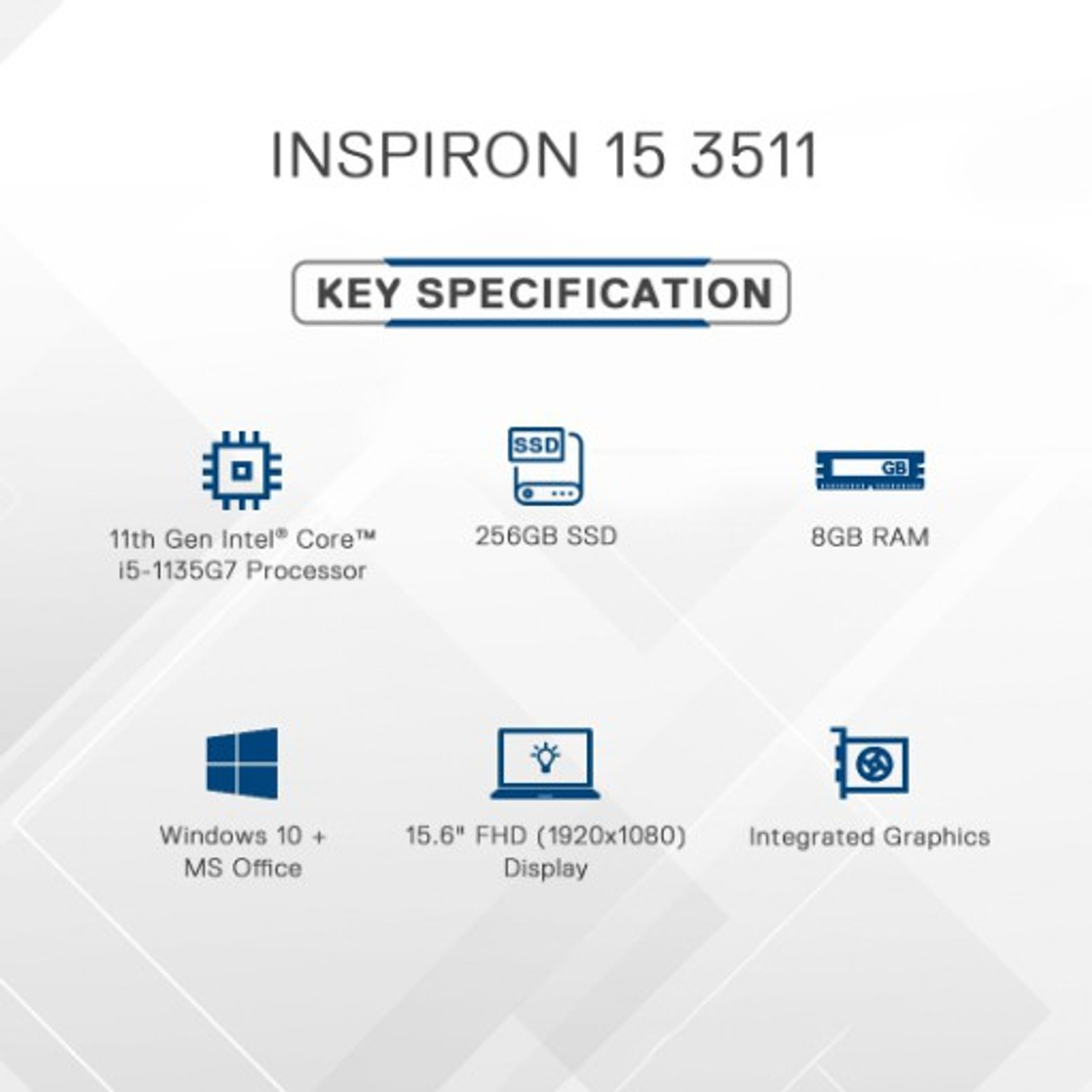 Image of DELL Inspiron Intel Core i5 11th Gen 1135G7 - (8 GB /256 GB SSD /Windows 11 Home) Inspiron 3511 Thin and Light Laptop