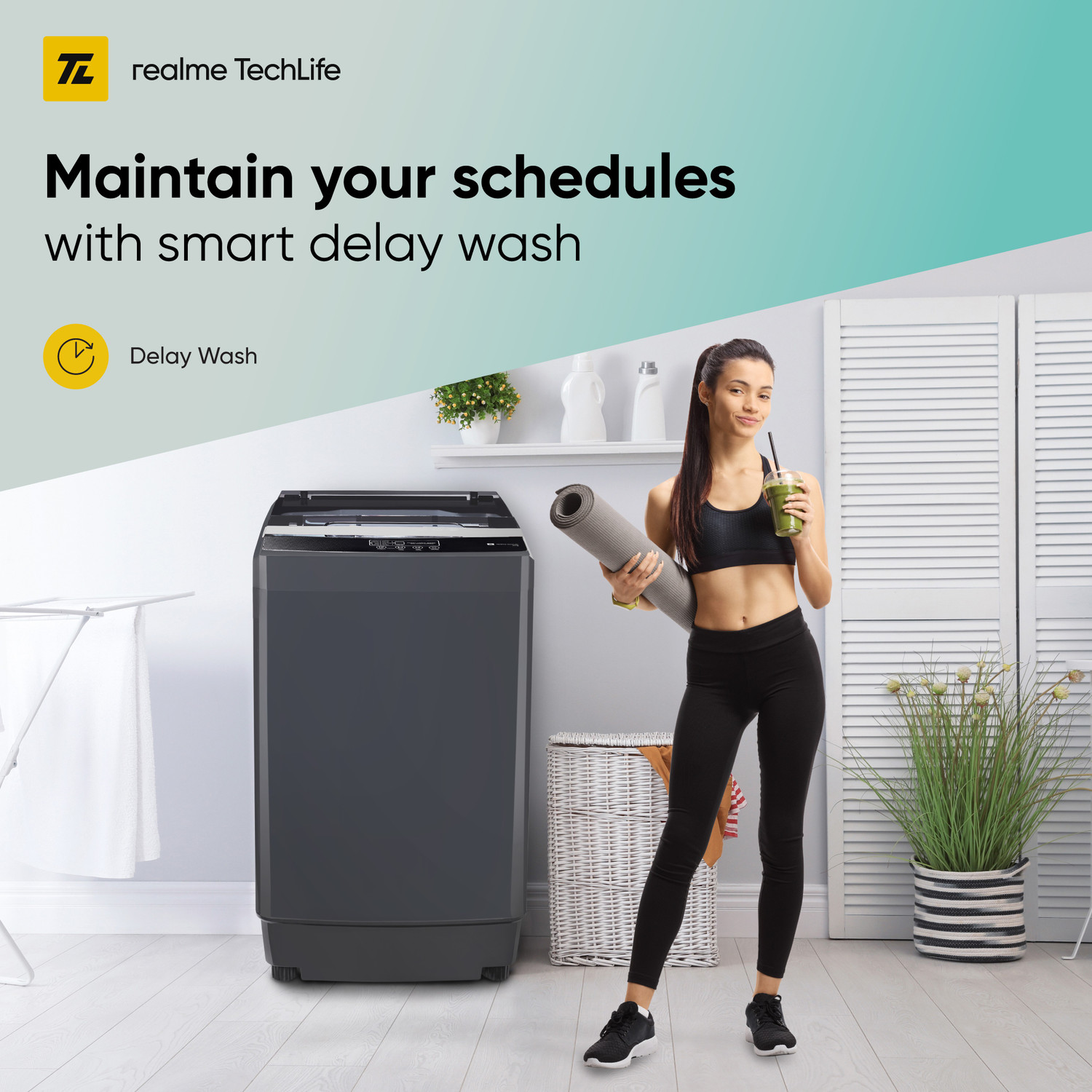 Image of realme TechLife 6.5 kg 5 Star rating Fully Automatic Top Load Washing Machine Grey