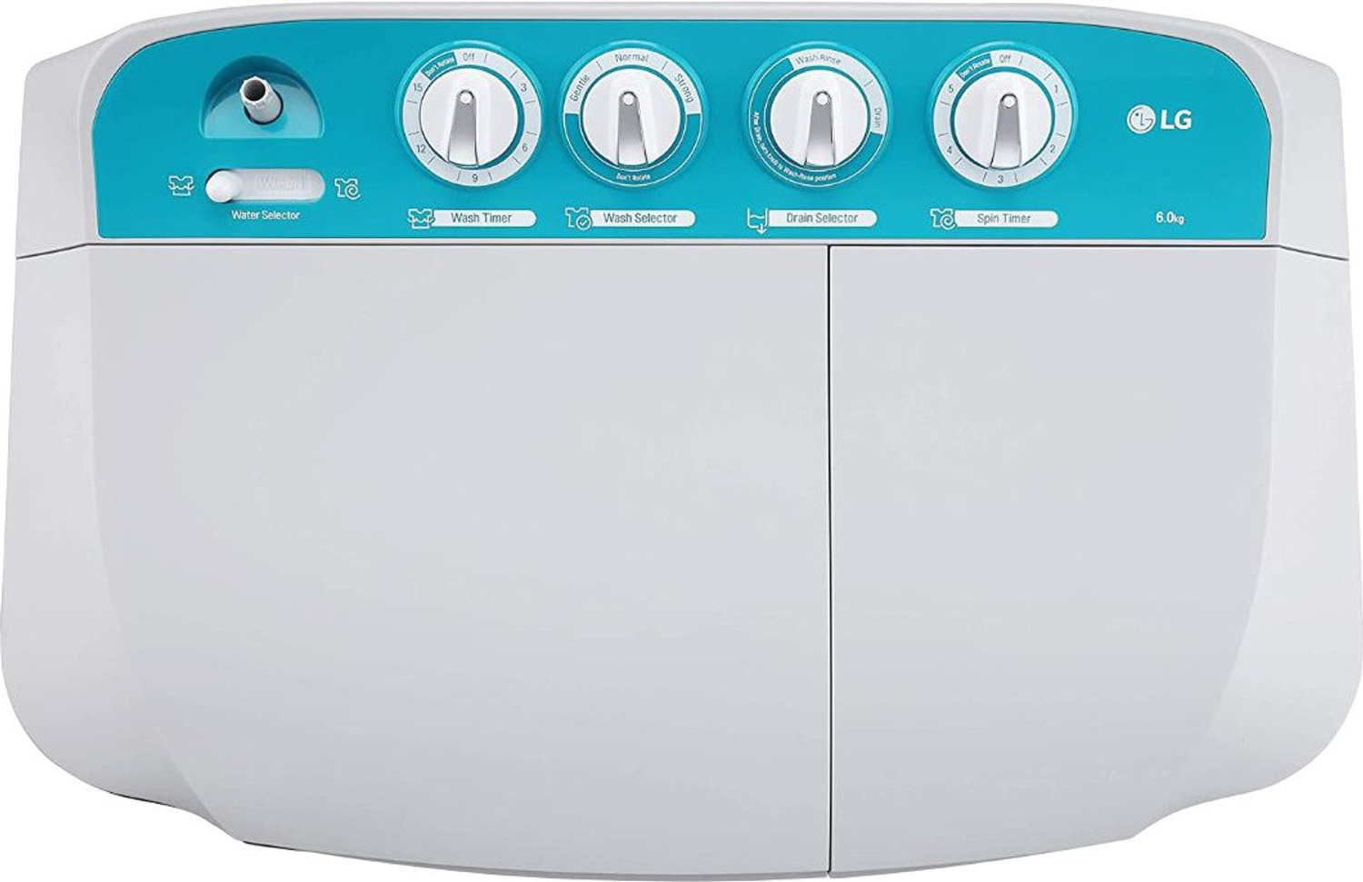 Image of LG 6 kg with Roller Jet Pulsator Semi Automatic Top Load Washing Machine Grey (P6001RGZ)