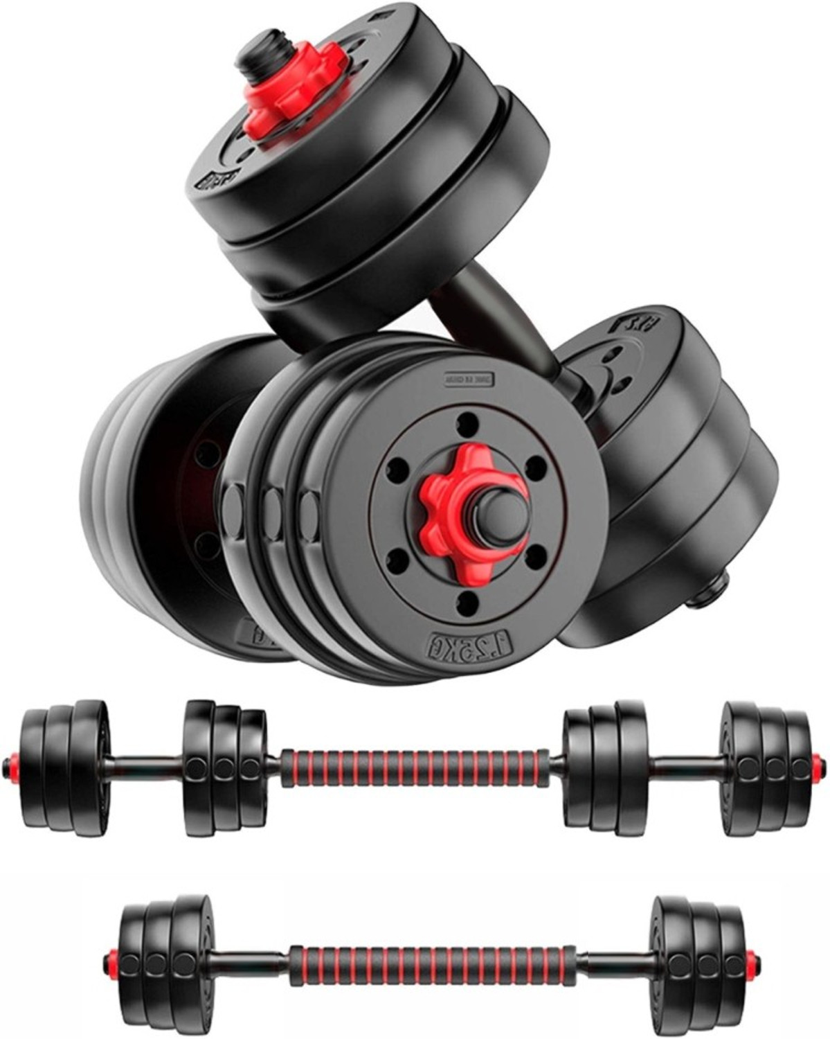 Image of STARX Hexa Dumbbells (2kg x 2) Black | Home Gym Fitness Weights Fixed Weight Dumbbell (4 kg)