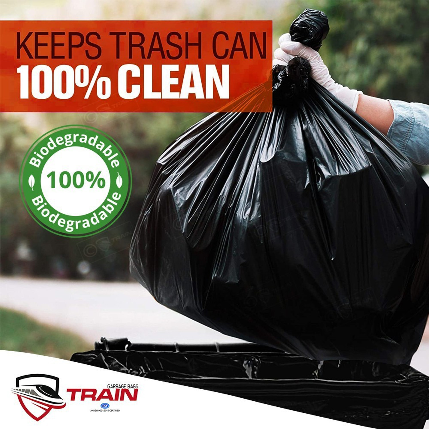 Image of Train Garbage Bags Large Size For Home Biodegradable Dustbin Plastic Bag Large Garbage Bags 25*32 inch 45 Bags Large 75 L Garbage Bag Pack Of 45 (45Bag )