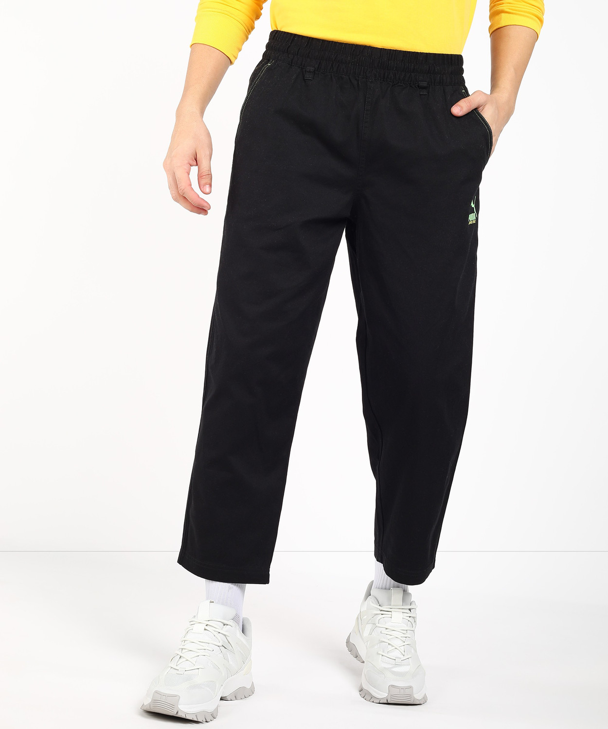 PUMA x SC Twill Pants Solid Men Black Track Pants Price History