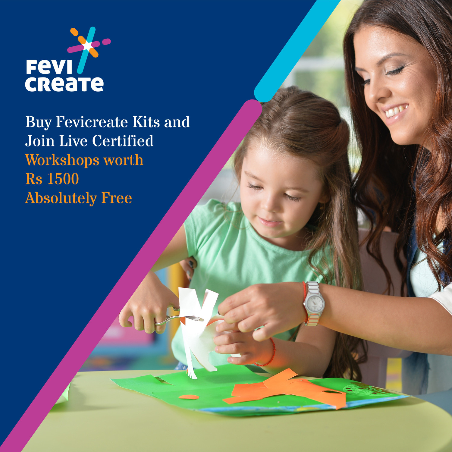 Image of Fevicreate Activity 8 in 1 Kit| 8 DIY activities in 1 Kit | Kit contains Fevicol A+, Rangeela Tempera Colours, Rangeela Clay, Fevistik, and more