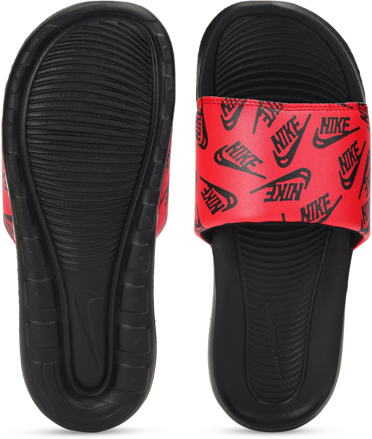 Nike slides men red and black top