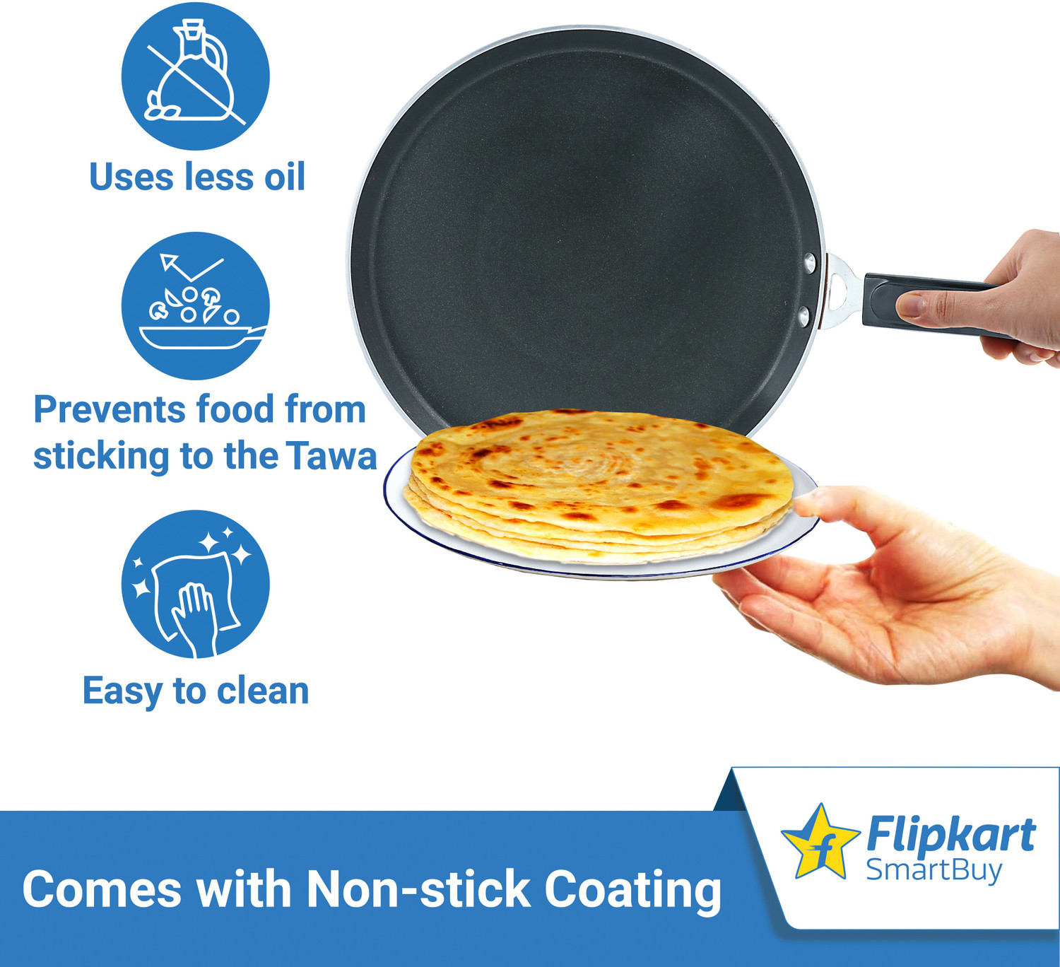 Image of Flipkart SmartBuy Induction Bottom Tawa 28 cm diameter