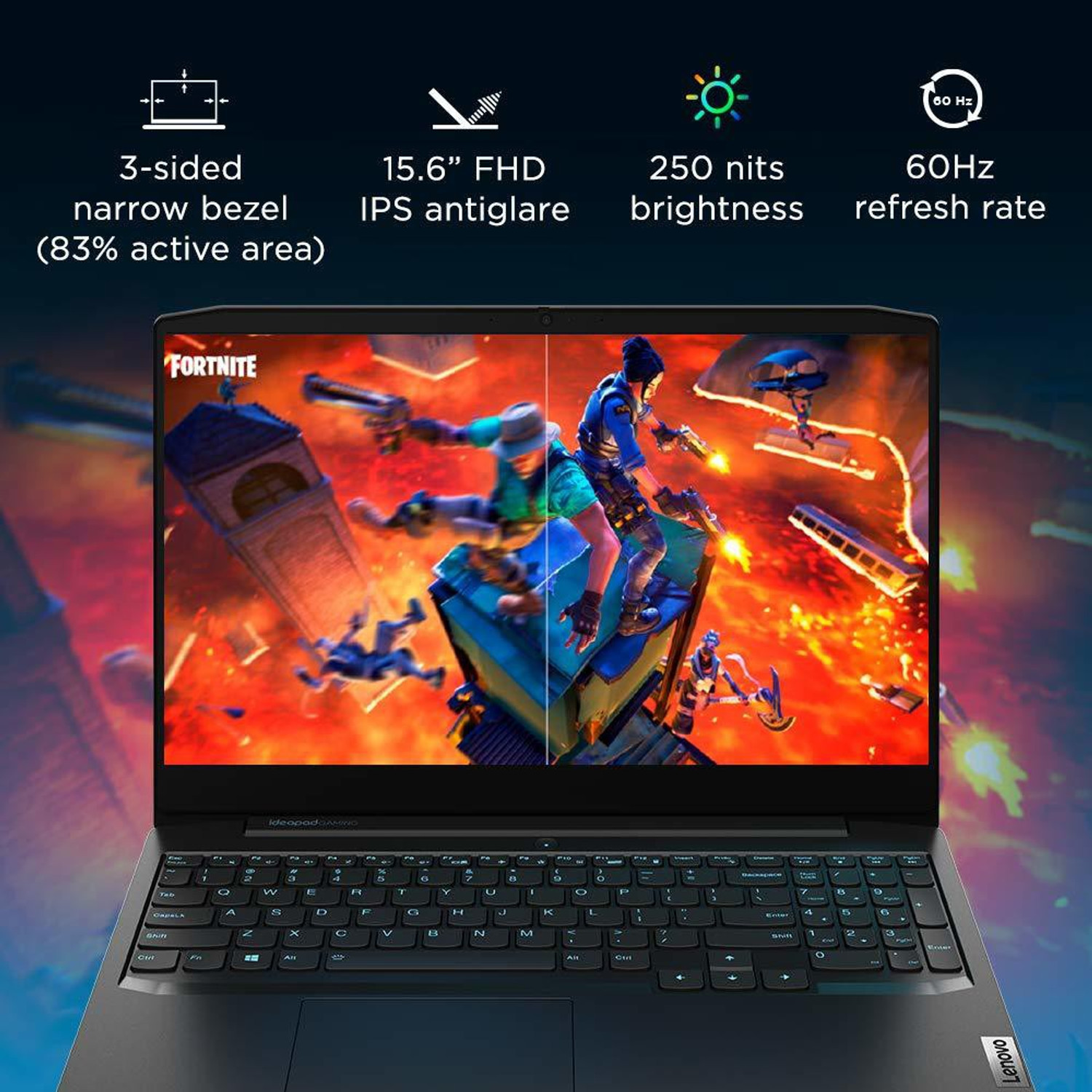 Image of Lenovo IdeaPad Gaming 3 Intel Intel Core i5 10th Gen - (8 GB /1 TB HDD /Windows 10 Home /4 GB Graphics /NVIDIA GeForce GTX NVIDIA GeForce GTX 1650 4GB GDDR6) 81Y40183IN Gaming Laptop