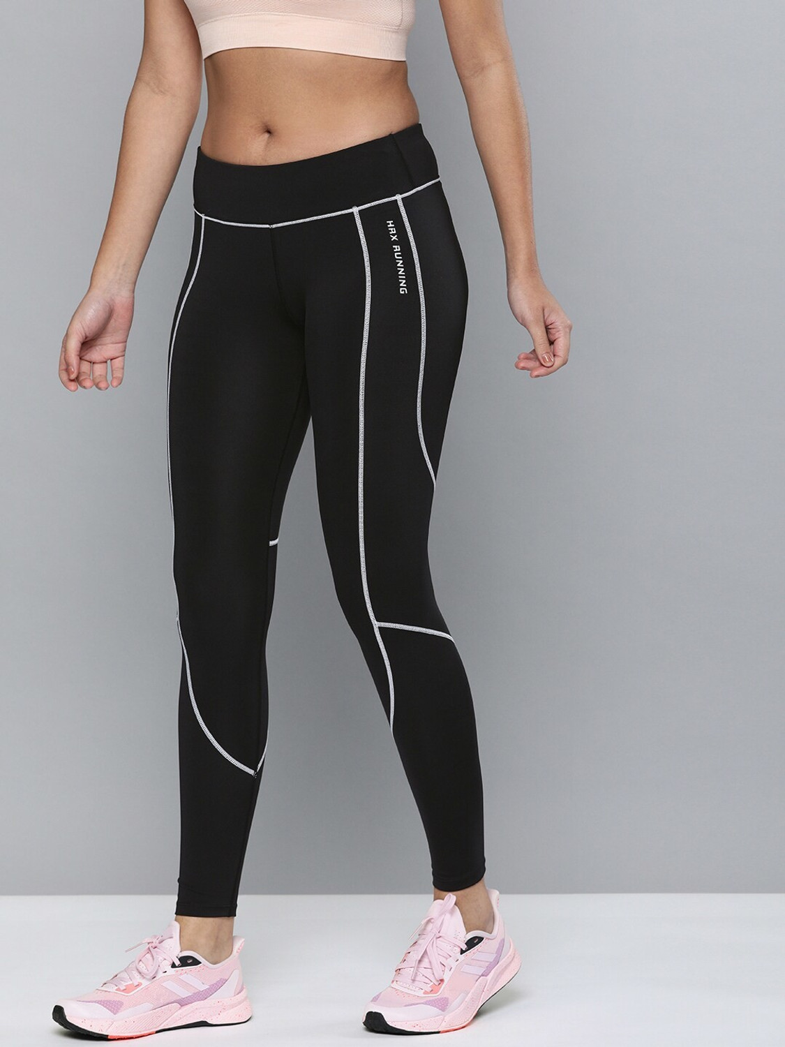 HRX by Hrithik Roshan Solid Women Black Tights Price History