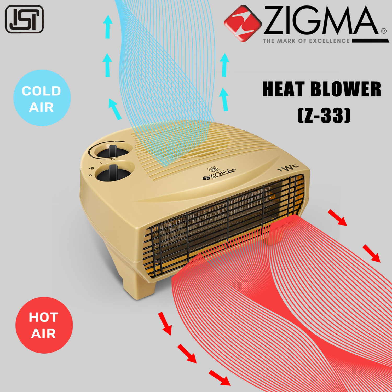 Image of zigma ISI Certified Z-33 Fan Room Heater