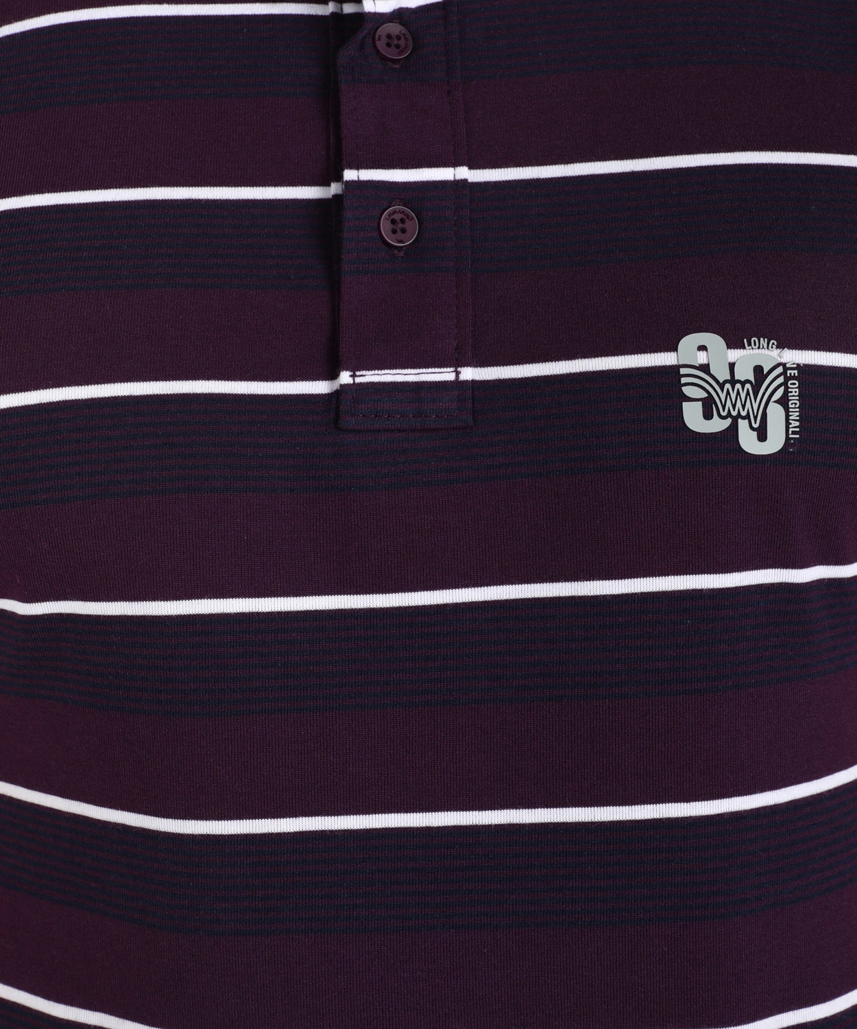 Image of LAWMAN Striped Men Polo Neck Multicolor T-Shirt