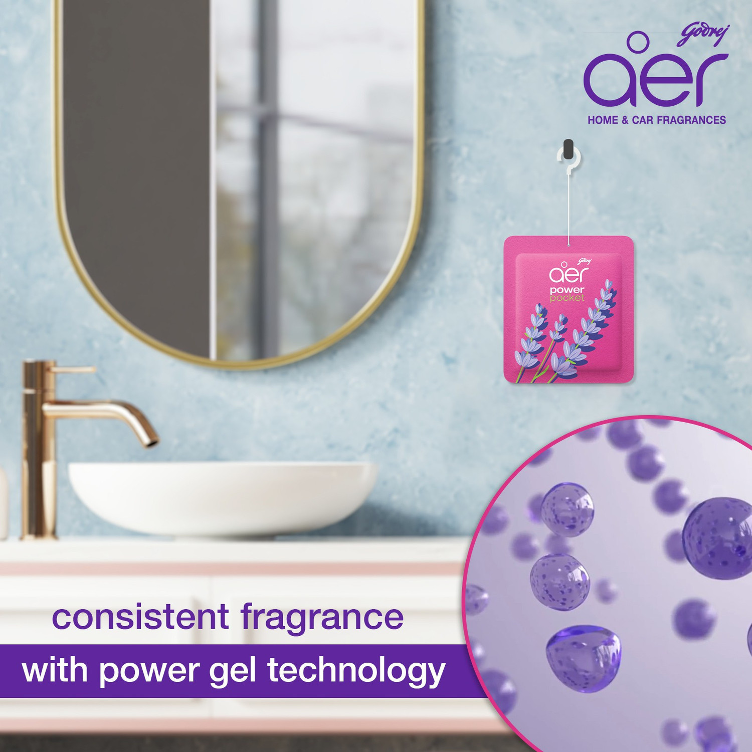 Image of Godrej Aer Power Pocket Assorted Fragrance Blocks Pocket, Bathroom Air Fragrance Pack of 9