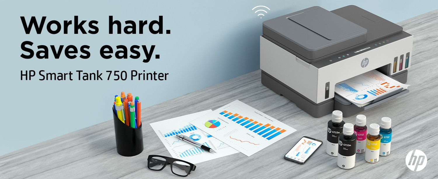 Image of HP Smart Tank 750 All-in-One Duplex Wifi High Capacity Inktank Multi-function WiFi Color Inkjet Printer (Borderless Printing) for Print /Copy /Scan with ADF (Up to 12000 Black, 8000 Colour pages of ink in box)