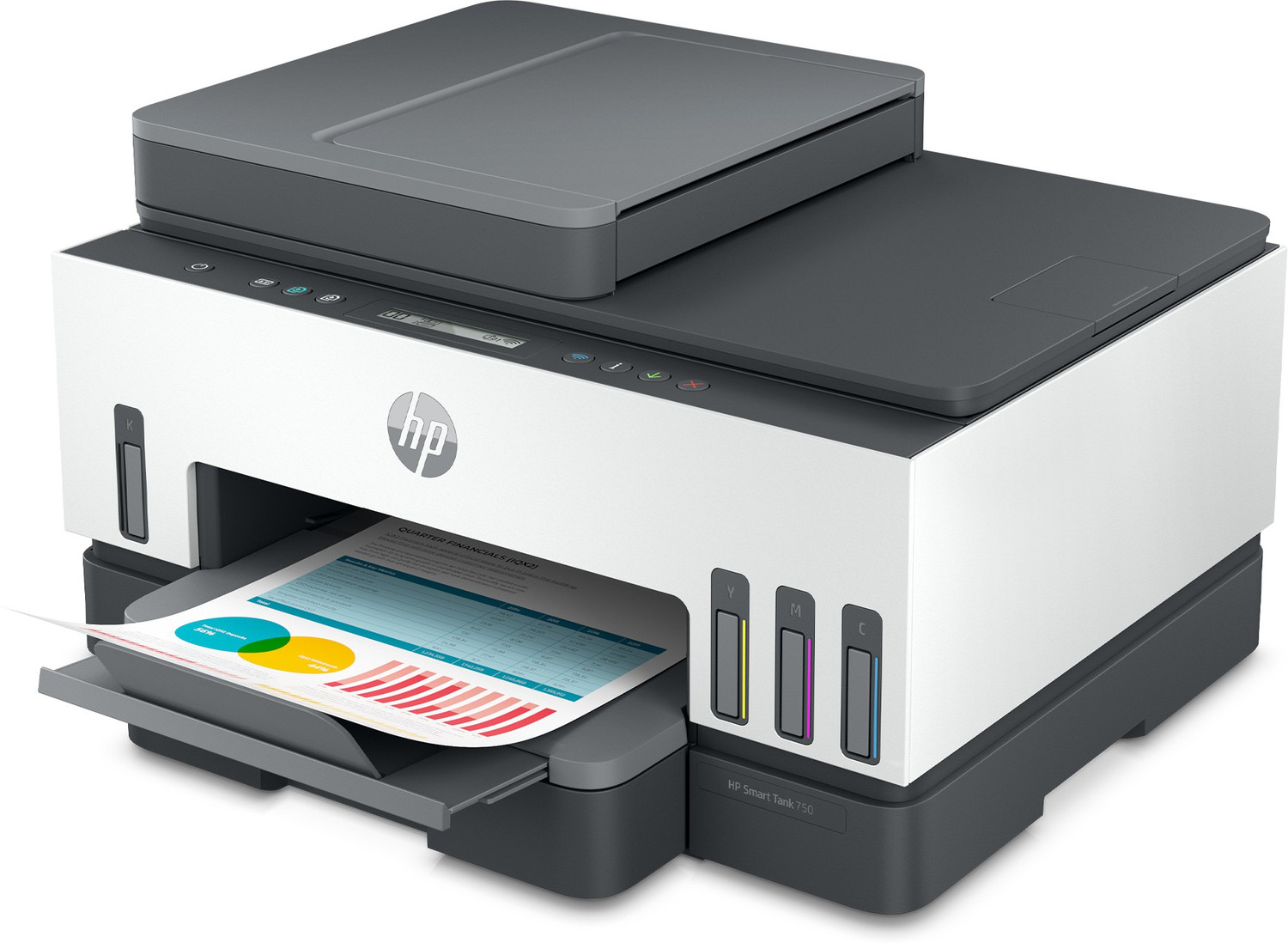 Image of HP Smart Tank 750 All-in-One Duplex Wifi High Capacity Inktank Multi-function WiFi Color Inkjet Printer (Borderless Printing) for Print /Copy /Scan with ADF (Up to 12000 Black, 8000 Colour pages of ink in box)