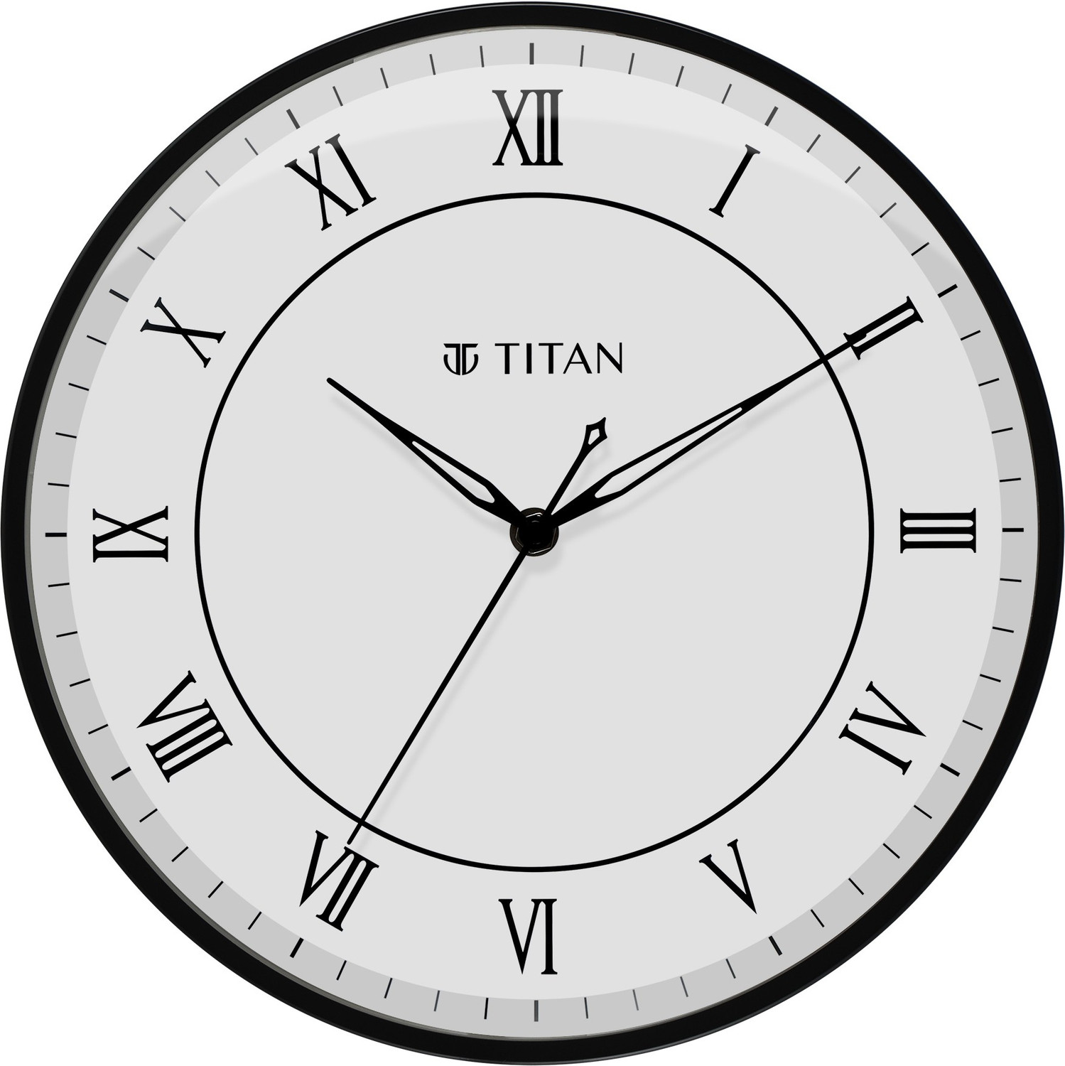 Titan Analog 30 cm X 30 cm Wall Clock Black With Glass Standard Price History