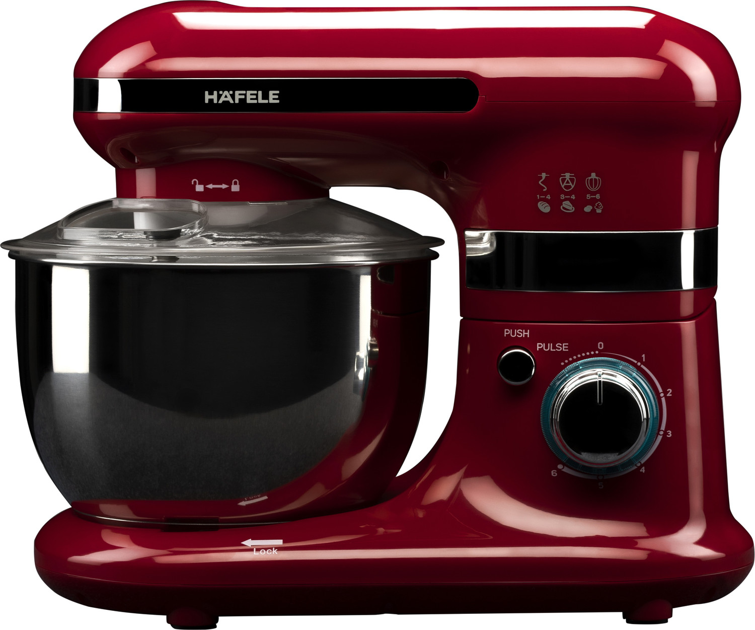 Hafele Glamline Pro, 800W Power Mixer with Mixing Attachments, Red