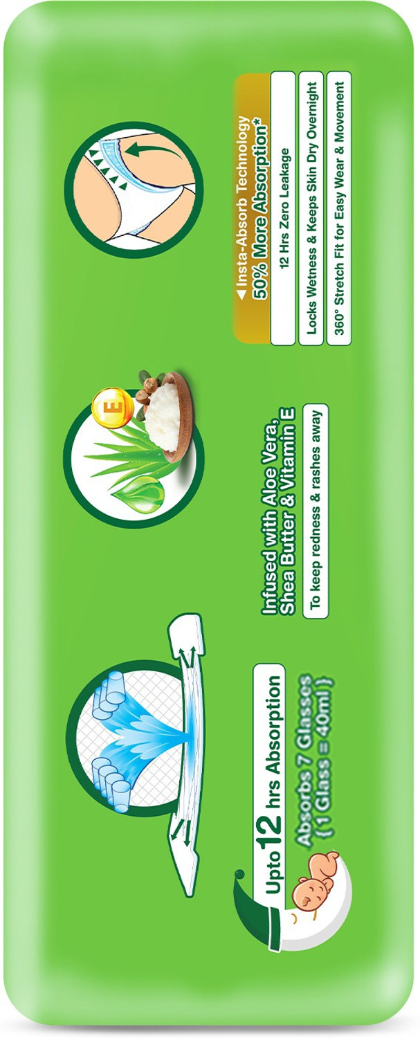 Image of Dabur Baby Super Pants | Diaper Infused with Aloe Vera, Shea Butter & Vitamin E | Insta-Absorb Technology - M