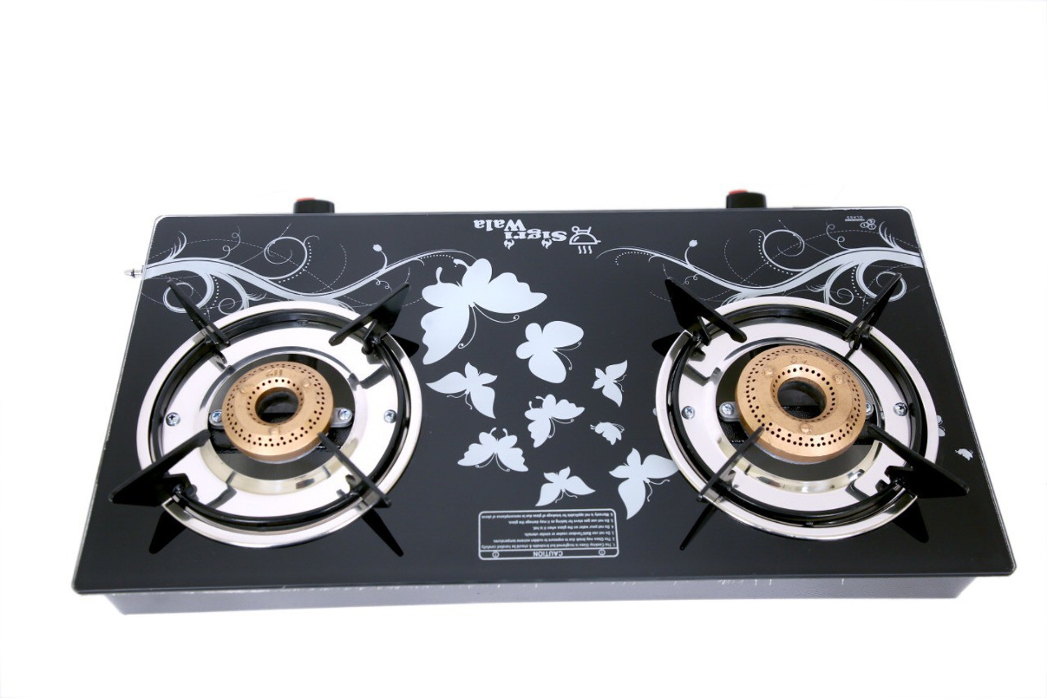 Image of Sigri-wala Primecook Manual Cute Design Toughened Glass Gas Stove Stainless Steel Manual Gas Stove