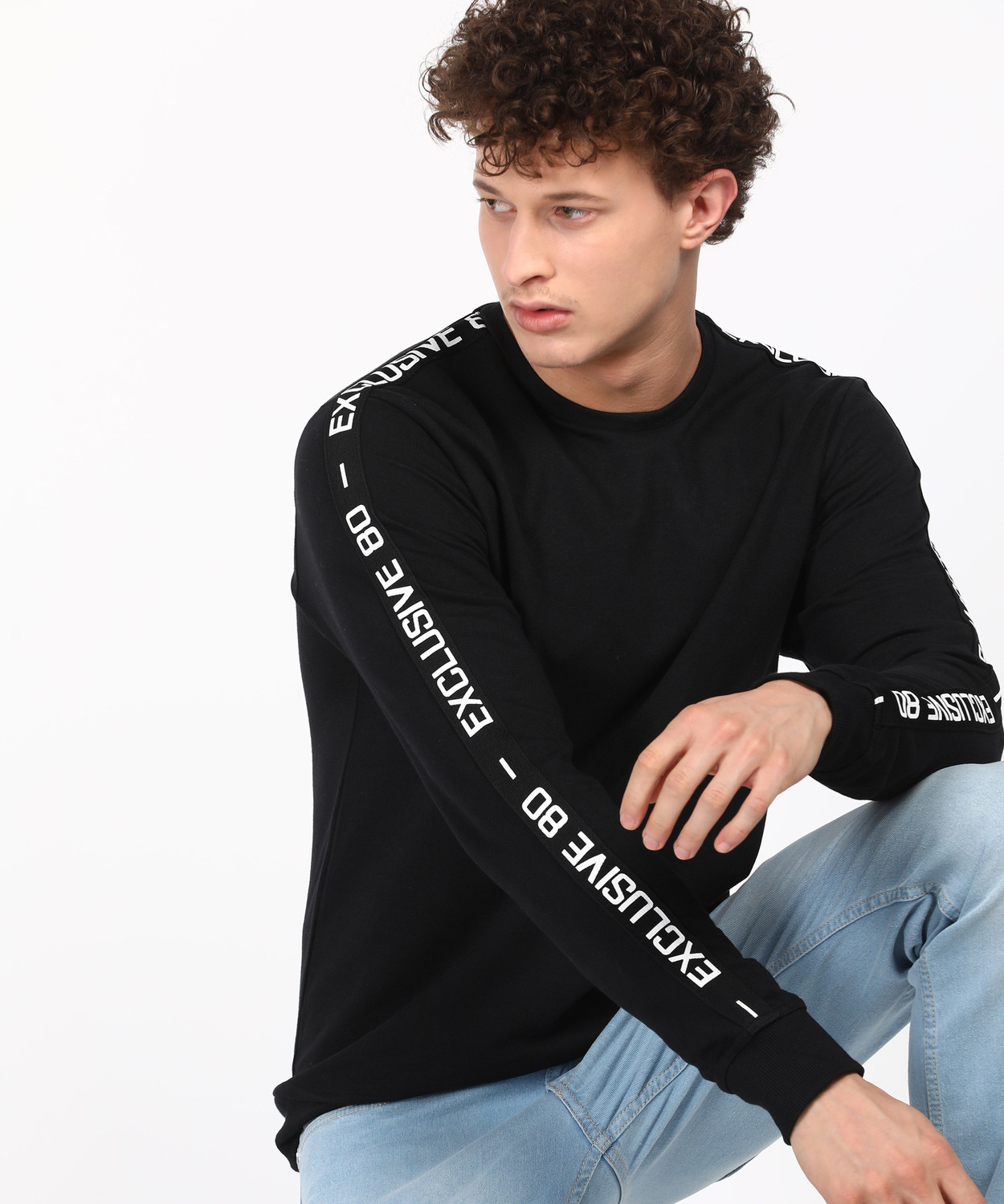 Flying machine full sleeve solid men's sweatshirt store