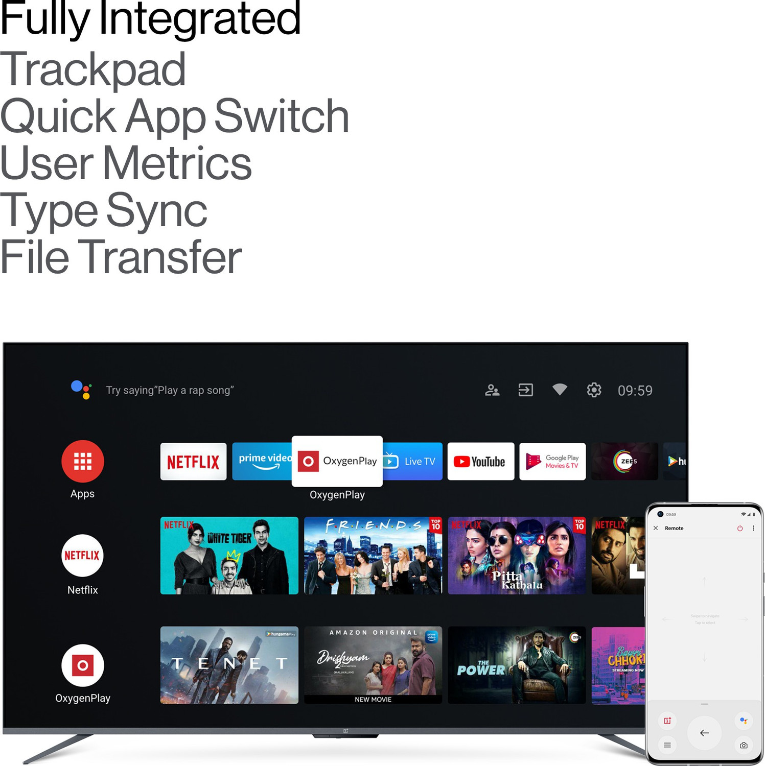 Image of OnePlus U1S 139 cm (55 inch) Ultra HD (4K) LED Smart Android TV with Far field and Dolby Audio