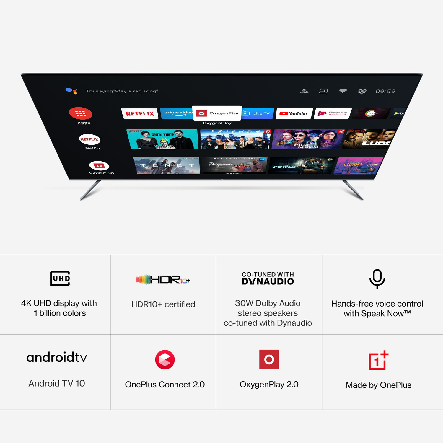 Image of OnePlus U1S 139 cm (55 inch) Ultra HD (4K) LED Smart Android TV with Far field and Dolby Audio