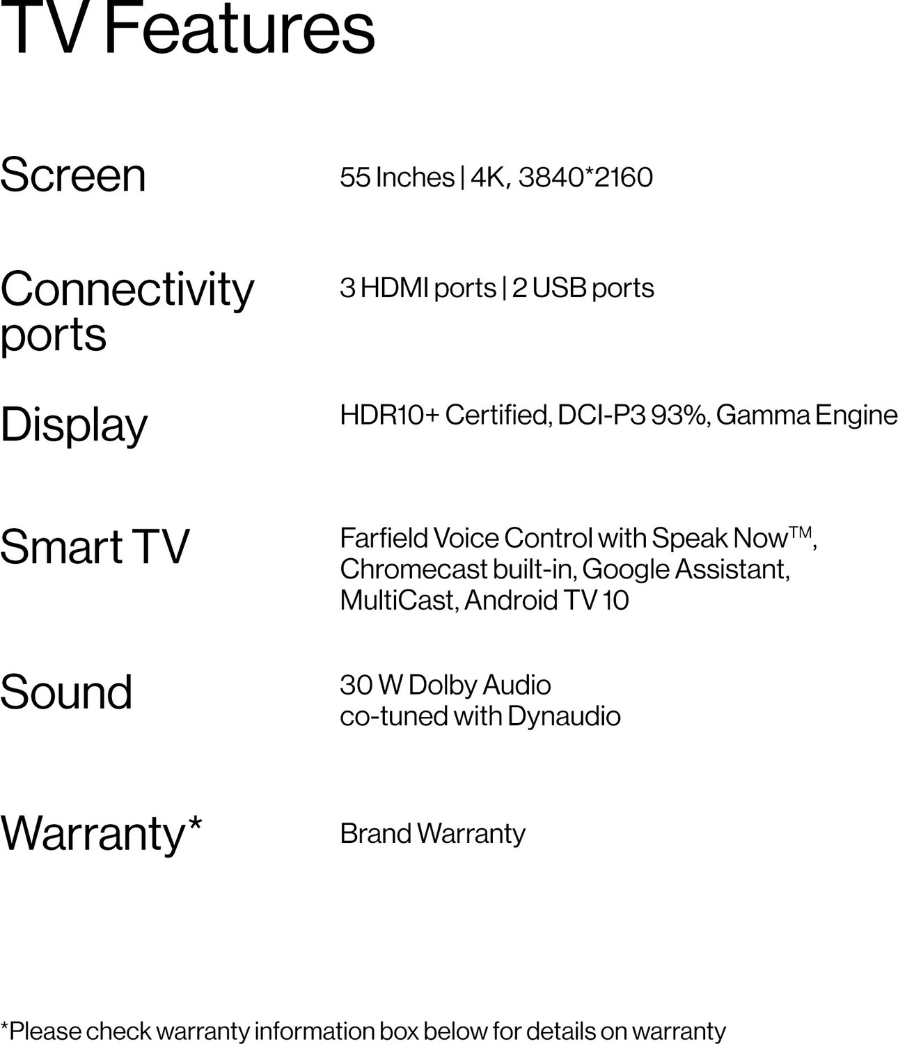Image of OnePlus U1S 139 cm (55 inch) Ultra HD (4K) LED Smart Android TV with Far field and Dolby Audio