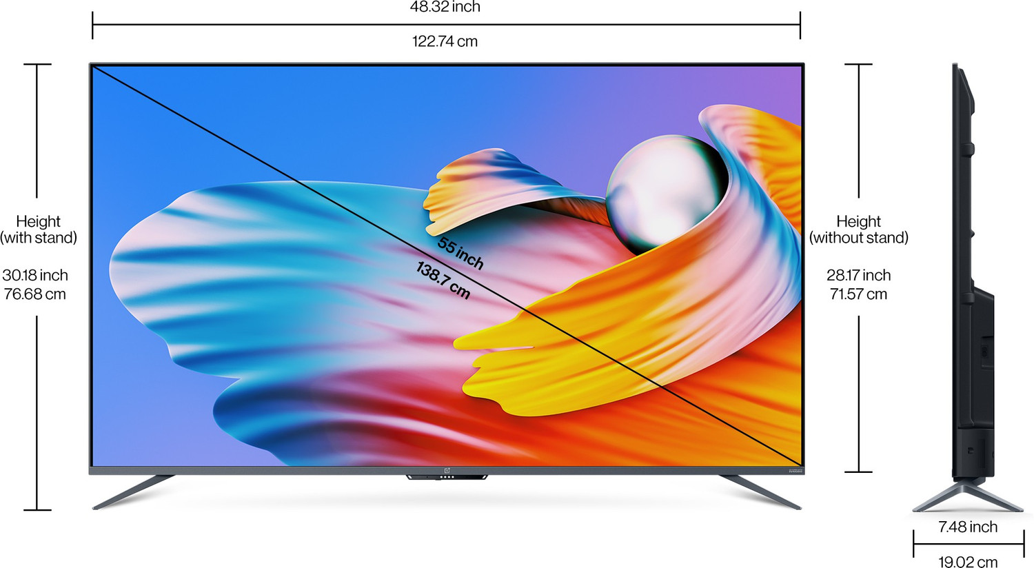 Image of OnePlus U1S 139 cm (55 inch) Ultra HD (4K) LED Smart Android TV with Far field and Dolby Audio