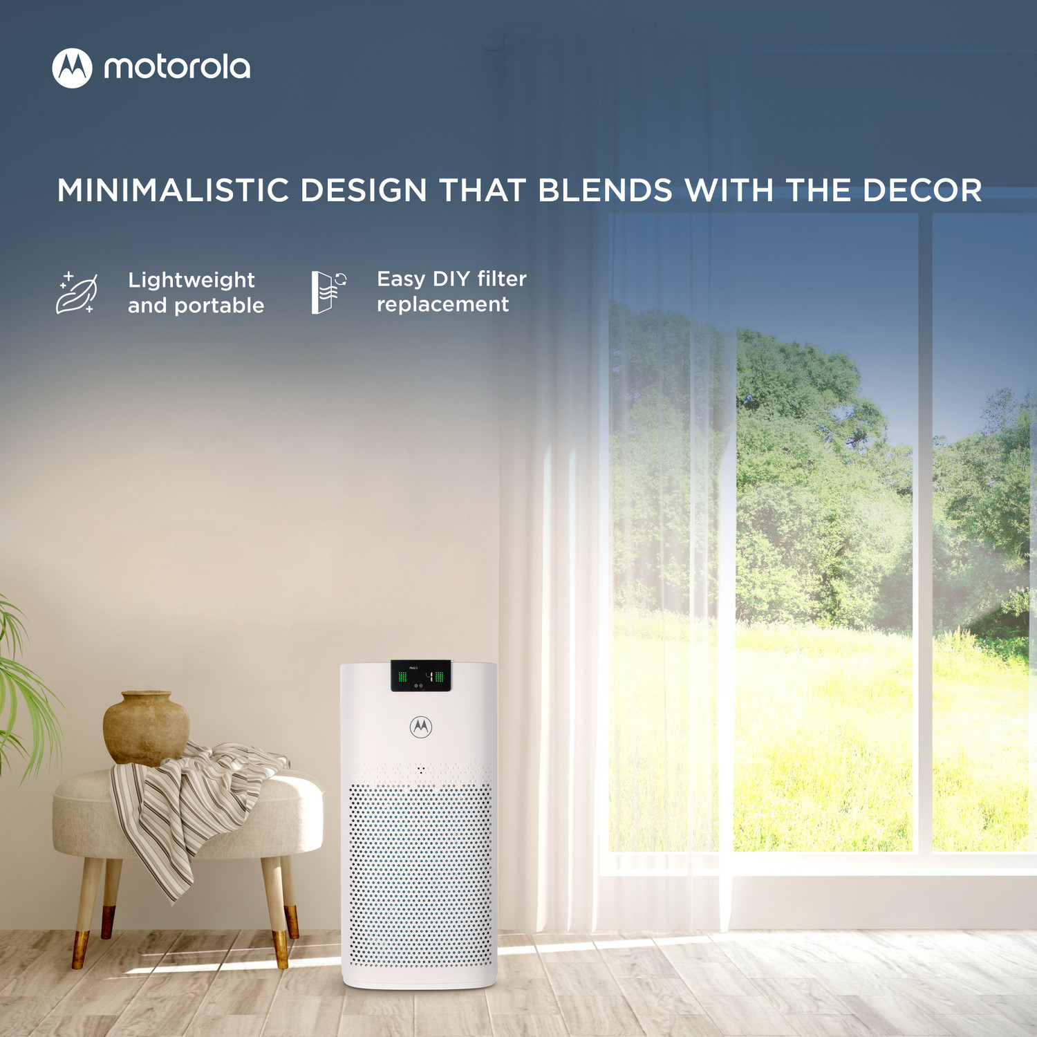 Image of MOTOROLA AP 450 with HEPA Filter, Smart App Connectvity Portable Room Air Purifier