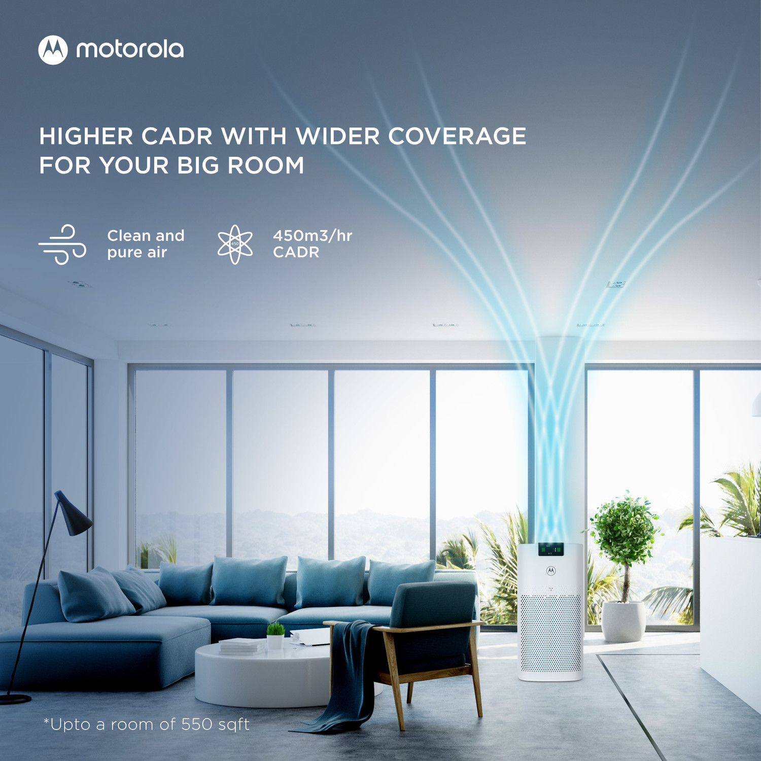 Image of MOTOROLA AP 450 with HEPA Filter, Smart App Connectvity Portable Room Air Purifier