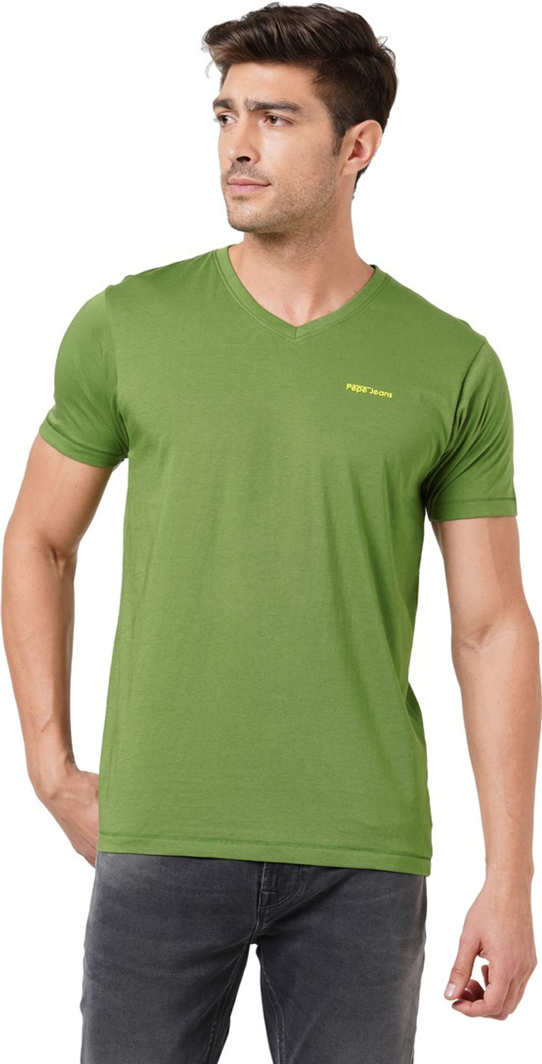 Pepe Jeans Printed Men V Neck Black T-Shirt - Price History, image size:764x1500