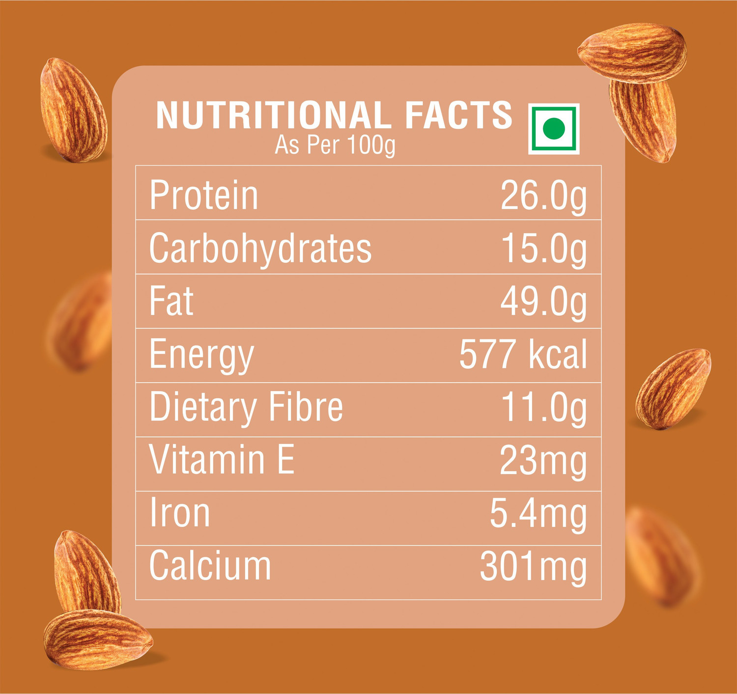 Image of Wondernut California Almond Badam 1kg ( Pack of 4 - 250g Each) Almonds