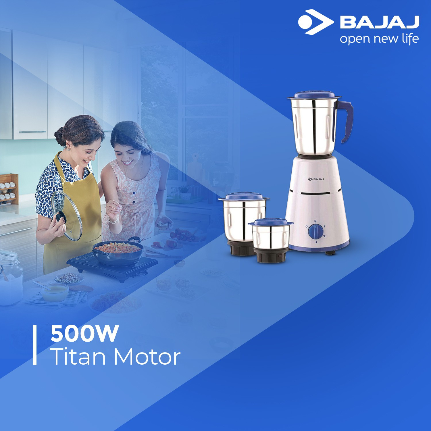 Image of BAJAJ 3 Jar 500 W Mixer Grinder
