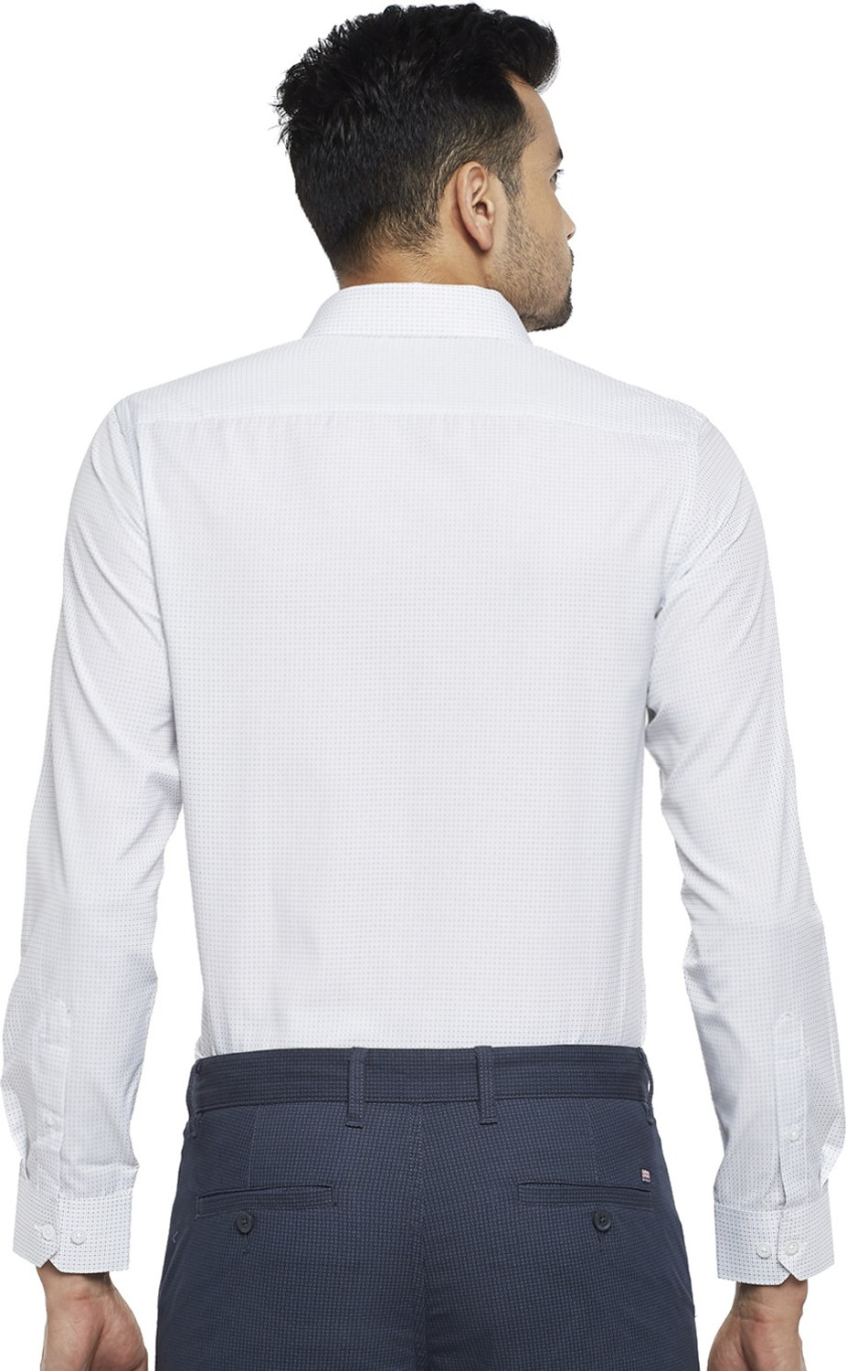 Image of Byford by Pantaloons Men Printed Formal White Shirt