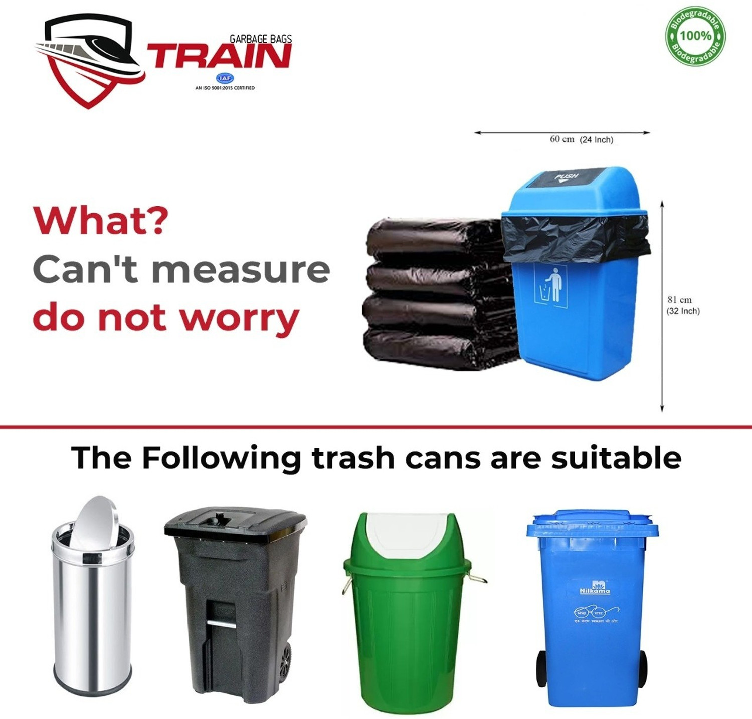 Image of Train Garbage Bags Large Size For Home Biodegradable Dustbin Plastic Bag Large Garbage Bags 25*32 inch 45 Bags Large 75 L Garbage Bag Pack Of 45 (45Bag )