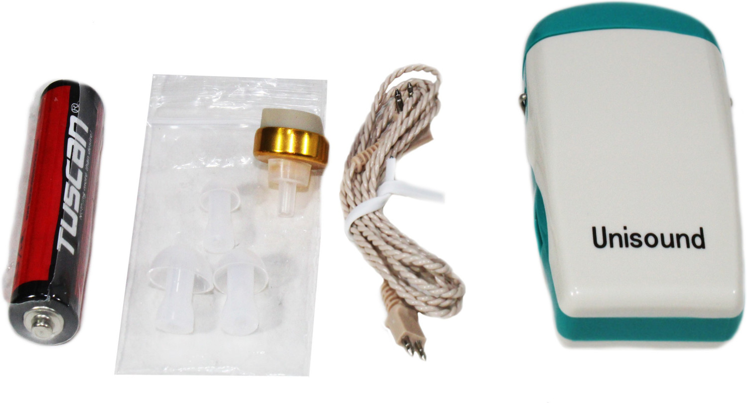 Image of Unisound VIVO111 Ear Amplifier Device German Made With 1 Year Warranty Hearing Aid machine for ear- Vivo 111(New)- Behind The Ear Model- with Hearing Aid Battery- P13- Pack Of 6 Behind the ear Hearing Aid (Beige)