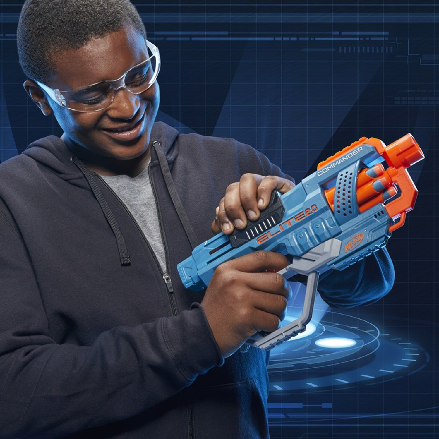 Image of Nerf Elite 2.0 Commander RD-6 Toy Blaster,6- Rotating Drum,Incl. 12 Guns & Darts