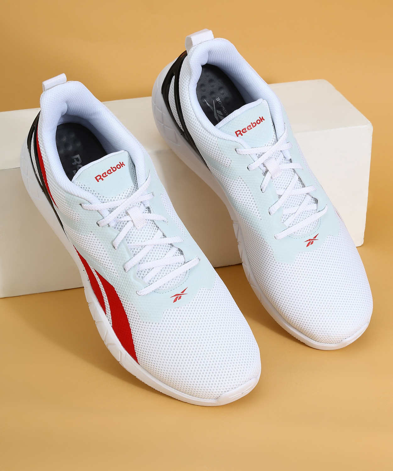 Reebok white and red running shoes new arrivals