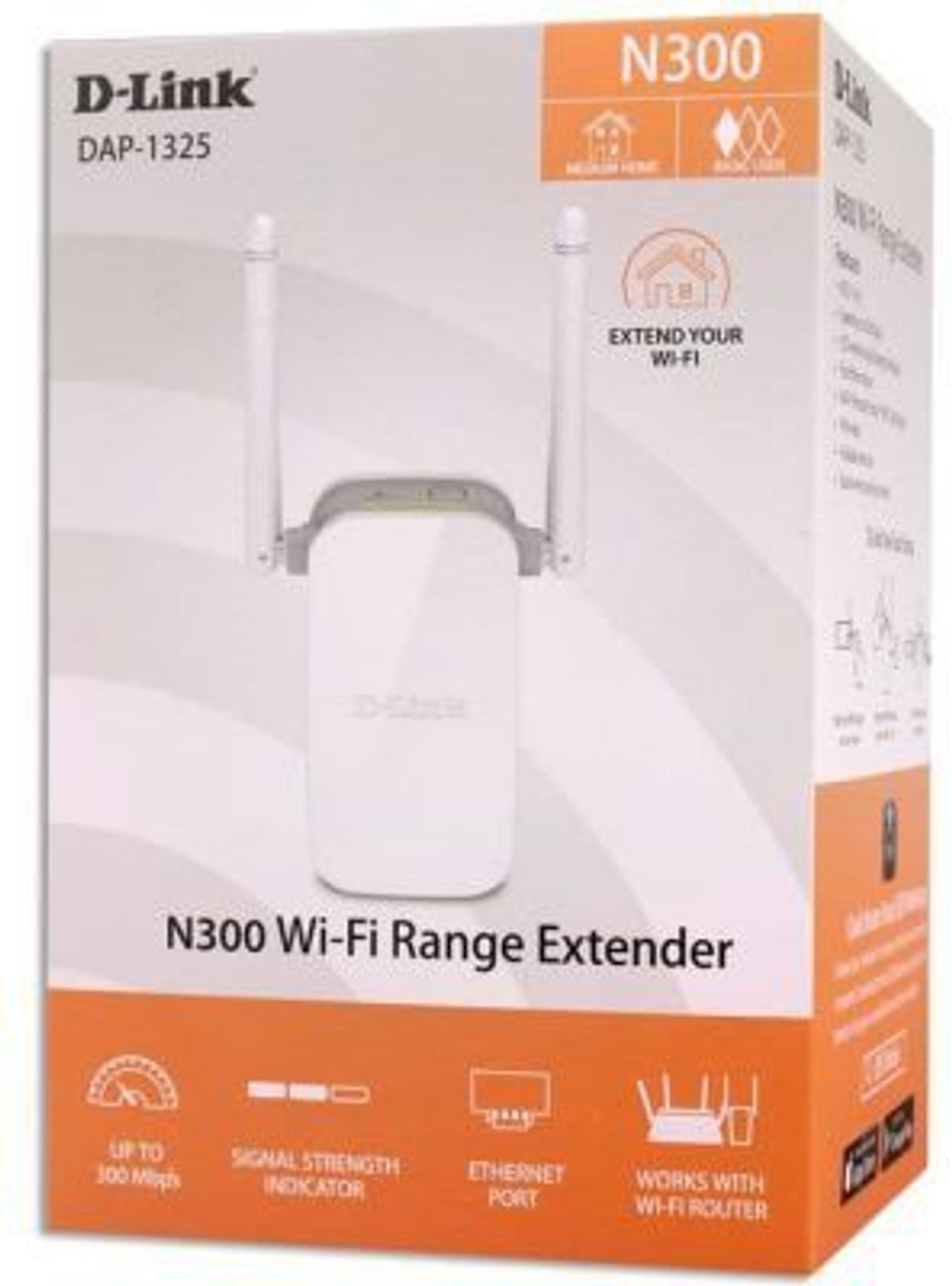 Image of D-Link DAP-1325 Router WiFi Range Extender 2.4 GHz 300 Mbps Wifi Speed Single Band External Antenna Access Point Mode