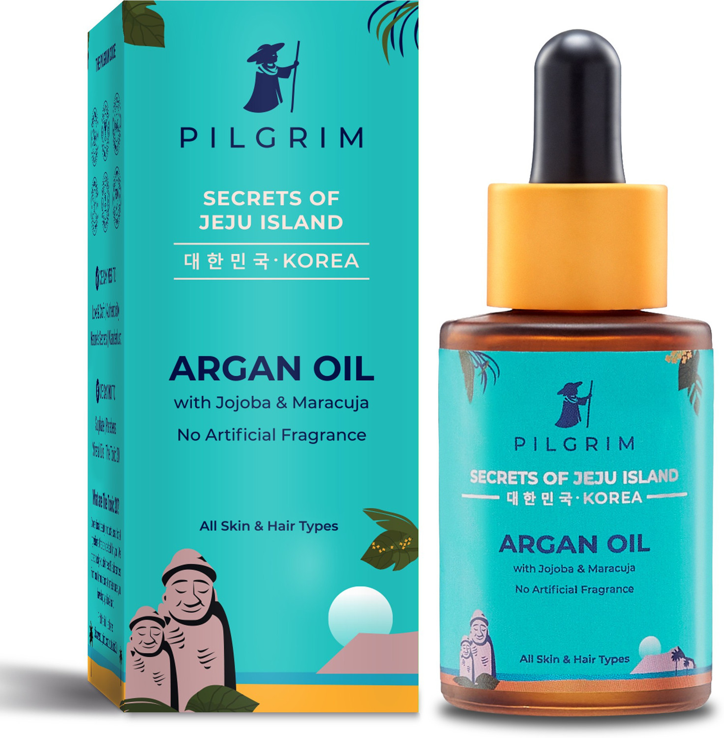 Image of Pilgrim Argan Oil for Healthy Hair, Face, Nails & Skin | Korean Skin Care Products with Jojoba Oil, Maracuja Oil | 100% Safe on All Skin & Hair Types | No Sulphate, Paraben | 30ml