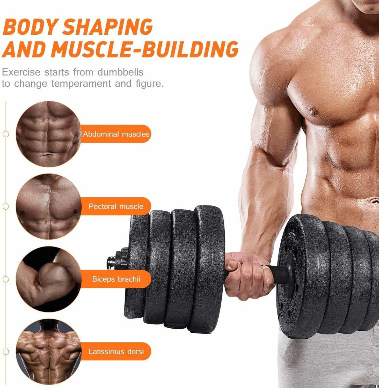 Image of Tucker Home Gym Combo (3KG 4 PVC Plates + Rod + Gym Gloves) Fixed Weight Dumbbell