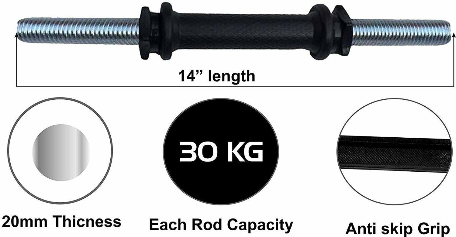 Image of Tucker Home Gym Combo (3KG 4 PVC Plates + Rod + Gym Gloves) Fixed Weight Dumbbell