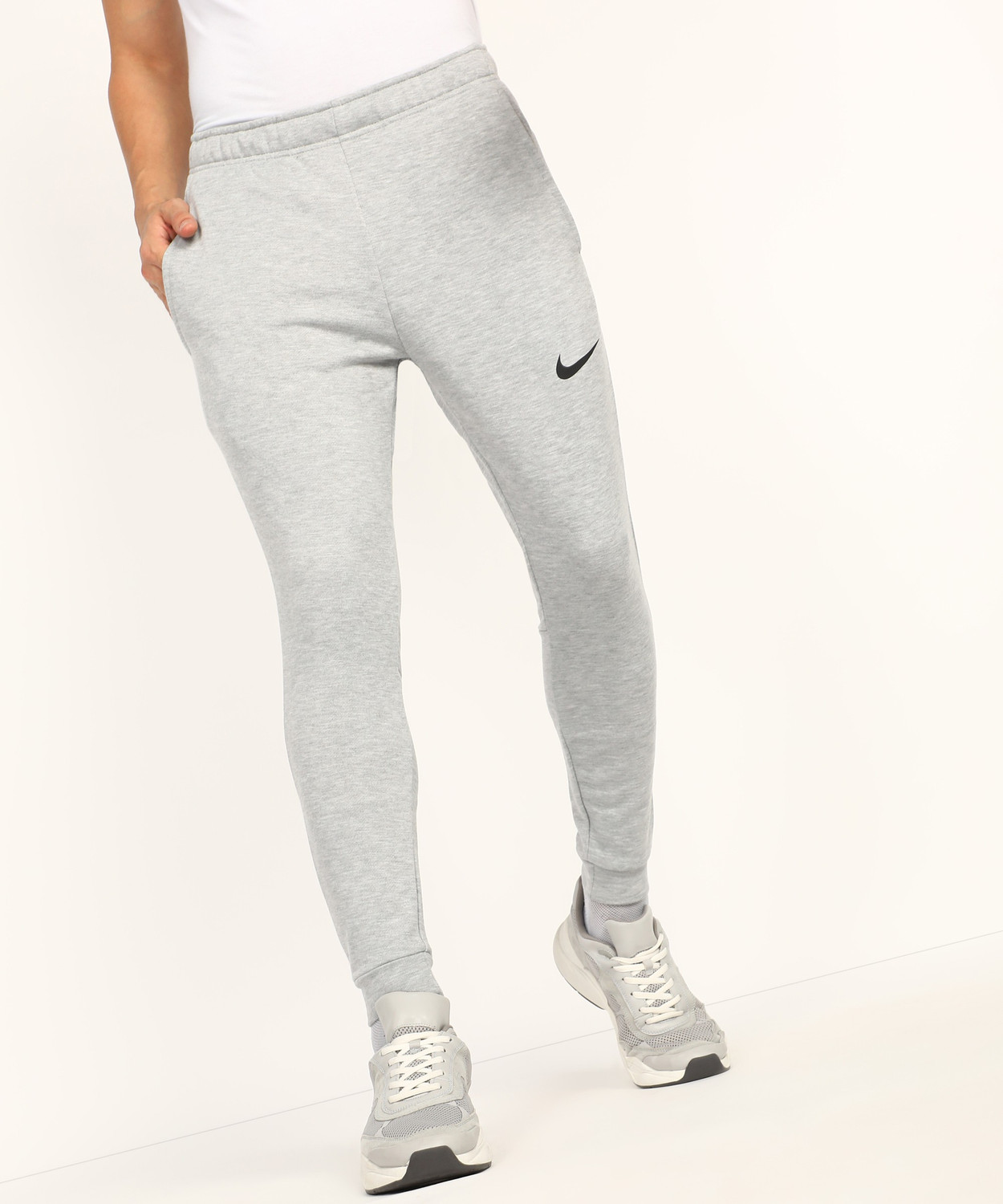 NIKE Dri FIT Solid Men Black Track Pants Price History