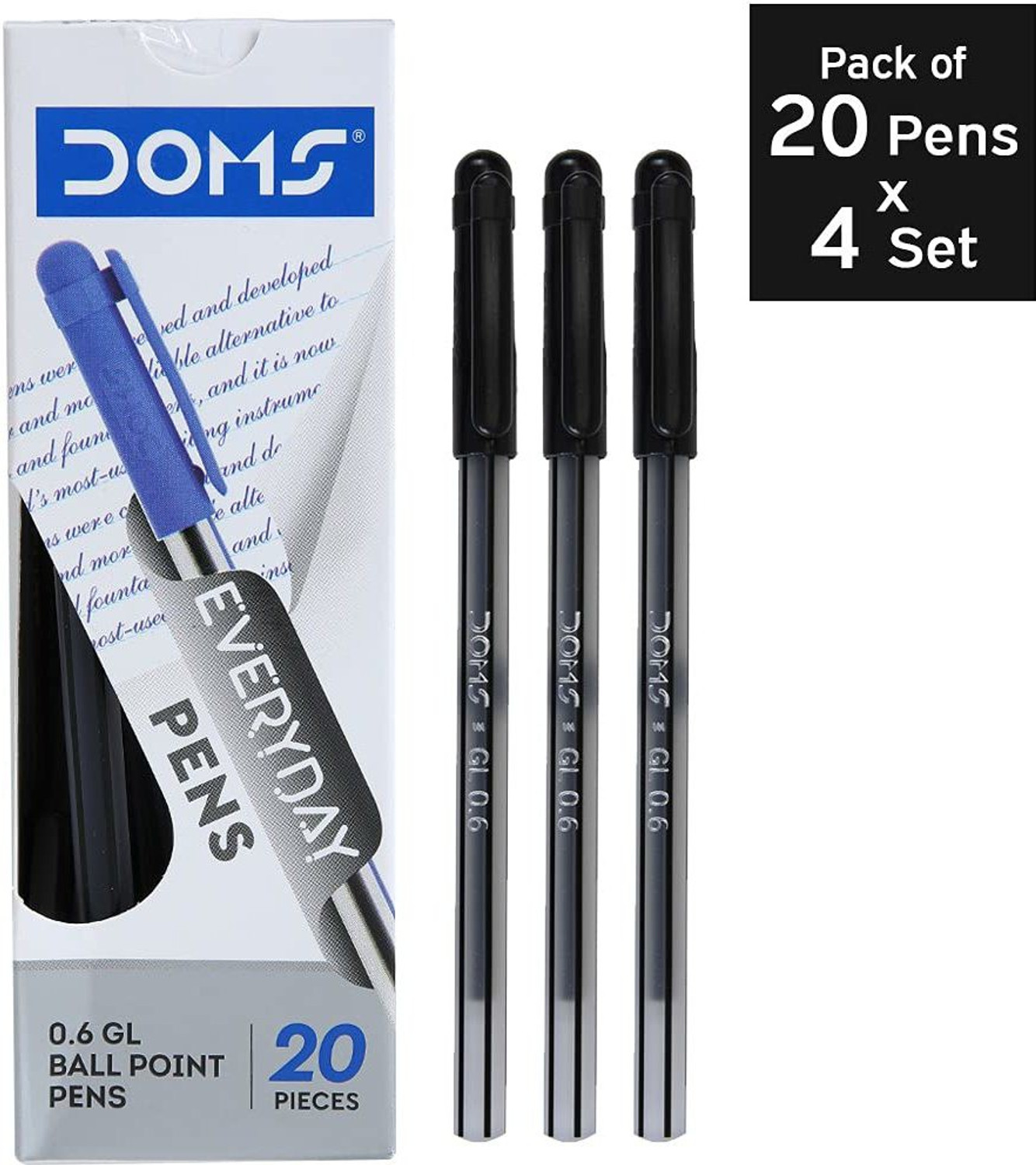 Image of DOMS DF Everyday 0.6 GL Ball Point Pens Box Pack | Lightweight & Sleek Body | Smart Ball Pen